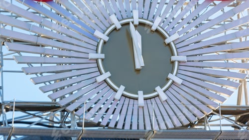 Preview: Big White Public Clock In Oslo Norway