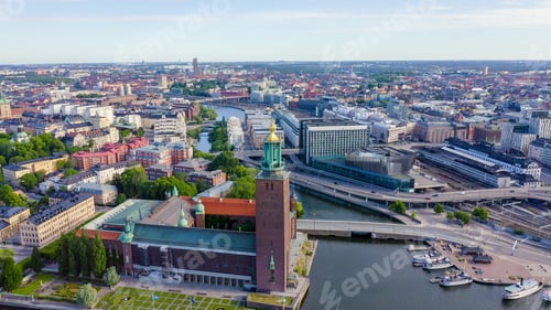 Preview: Stockholm, Sweden. Stockholm City Hall. Stockholms Stadshus. Built In 1923, Red Brick Town Hall
