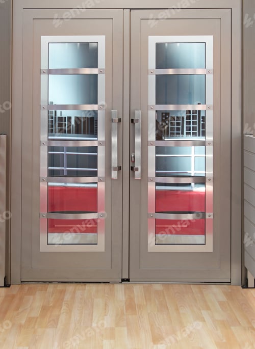 Preview: Double Metal Doors In Modern Office Interior