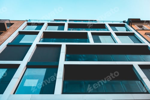 Preview: Dramatic View Of Futuristic Real Estate Facade