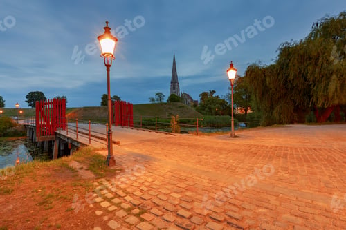 Preview: Anglican Church Of St. Alban At Sunset. Copenhagen. Denmark. On The Sunset