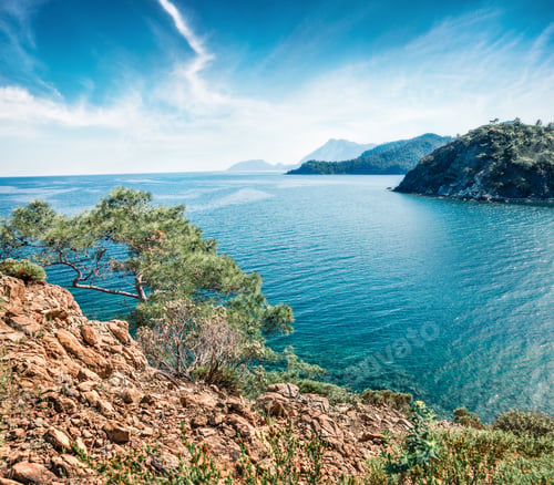 Preview: Splendid Mediterranean Seascape In Turkey. Sunny View Of A Small Azure Bay Near The Tekirova