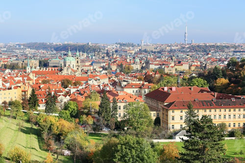 Preview: View On Colorful Autumn Prague City With Its Towers And Historical Buildings, Czech Republic