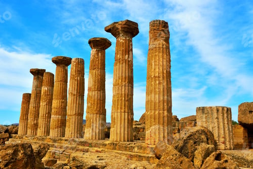 Preview: Park Of The Valley Of The Temples Temple Of Ercole Agrigento Sicily Italy