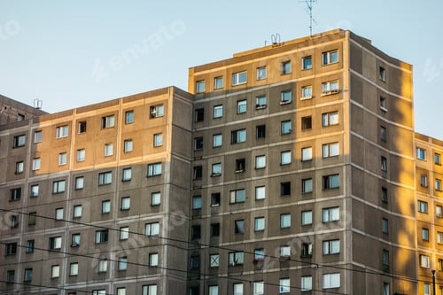Preview: Historical Plattenbau Building Of Gdr Next To Alexanderplatz In Berlin