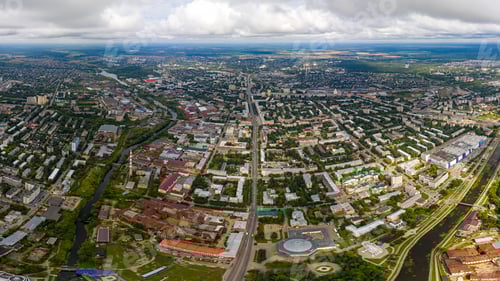 Preview: Ivanovo, Russia. Panorama Of The Central Part Of The City. Aerial View