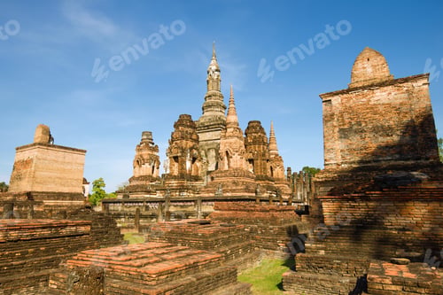 Preview: Sunny Day On The Ruins Of The Ancient Buddhist Temple Of Wat Mahathat. Historical Park Of
