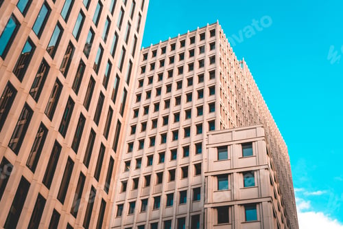 Preview: Big Office Or Hotel Complex With Long Windows And Warm Colored Facade