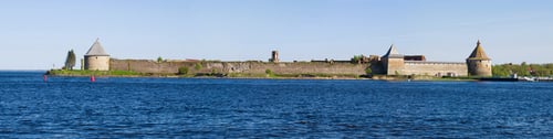 Preview: Panorama Of Oreshek Fortress On A Sunny May Day. Leningrad Region, Russia