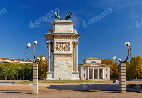 Preview: View Of The Triumphal Arch. Arch Of Peace. Milan. Italy