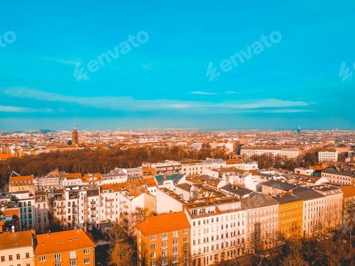Preview: Warm Colored Houses In A German City From The Top View