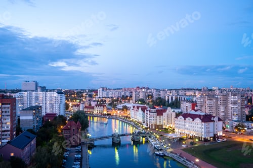 Preview: In The Evening, The Lights Of The City Of Kaliningrad Are Lit. Russia