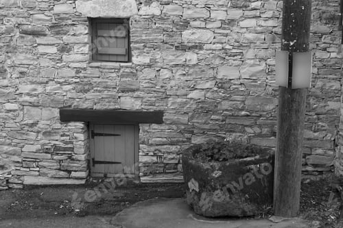 Preview: Rural Landscape On The Island Of Cyprus. Views Of The Historic Center Of Cyprus. Black And White