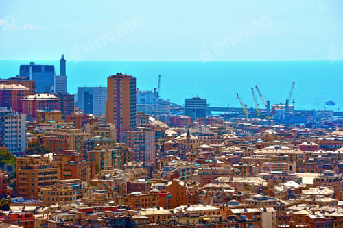 Preview: Panorama Of The Valpolcevera And Genoa Italy