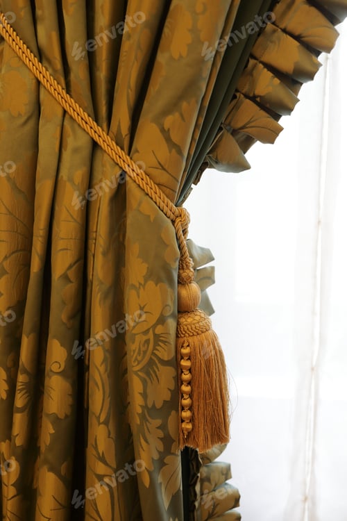 Preview: Details Of Curtains On Background Of Wall