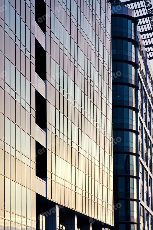 Preview: Modern Business Building With Blue Glass Facade