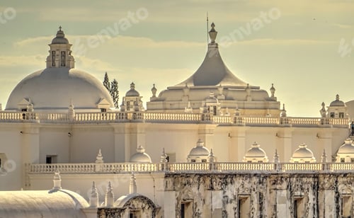 Preview: Leon, Nicaragua, Historical Center In Sunny Weather, Hdr Image