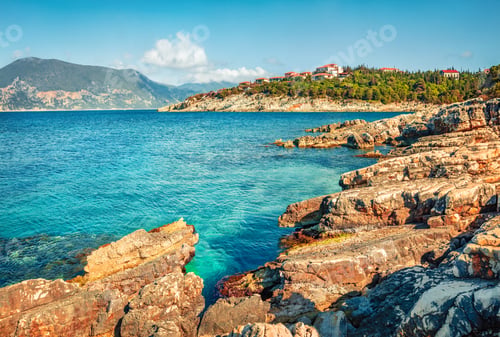 Preview: Bright Spring Day On The Emblisi Beach. Colorful View Of Kefalovia Island, Greece, Europe. Nice