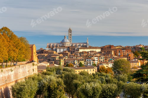 Preview: Old Medieval District And Cathedral In The City Siena. Tuscany. Italy.