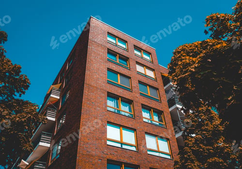 Preview: Brick Facade Of Apartment Building In Germany
