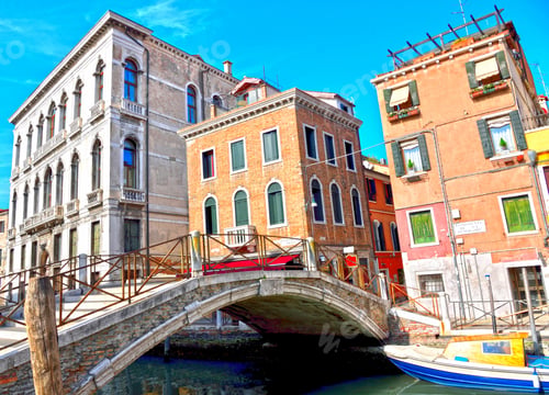 Preview: A Canal Of The Lagoon And Historic Buildings Venice Italy