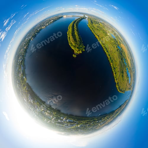 Preview: Uglich, Russia. Panorama Of The Volga River Embankment, Uglich Hydroelectric Power Station