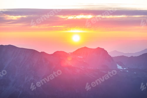 Preview: Scenic Sunset In The Mountains. Autumn Season.