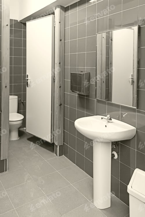 Preview: Bathroom Tiled Open Blue Urban Building