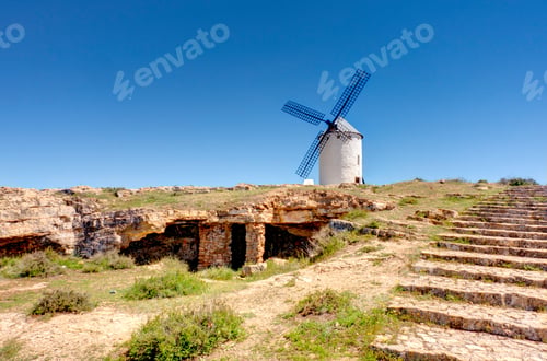 Preview: Campo De Criptana, Picturesque Village With Windmills In Spain, Hdr Image