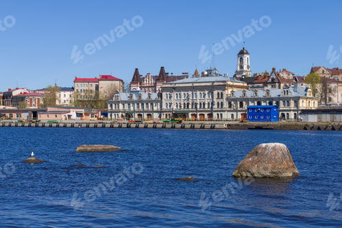 Preview: The Old Administrative Building Of The Vyborg Port (1899) In The City Landscape On A Sunny May Day
