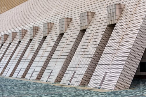 Preview: Modern Building Architecture With Yellow Tiles Wall