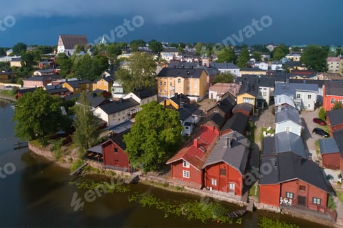 Preview: Old Porvoo Before The Summer Thunderstorm (Shooting From A Quadrocopter). Finland