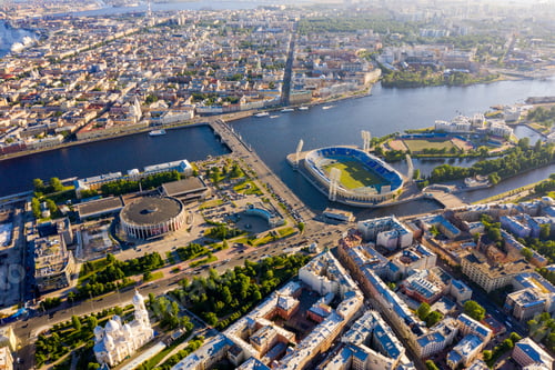Preview: Saint-Petersburg, Russia. Panorama Of The Central Part Of The City. Neva River