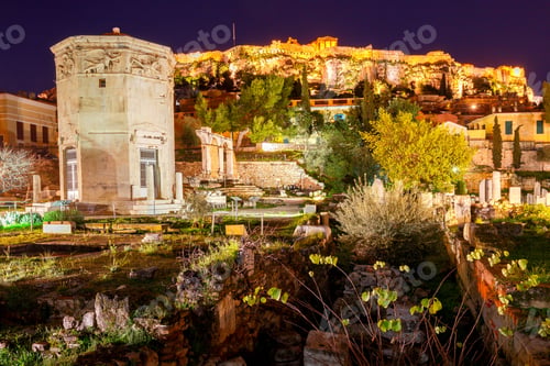 Preview: The Historical Ruins Of The Roman Forum And The Tower Of The Winds. Athens. Greece.