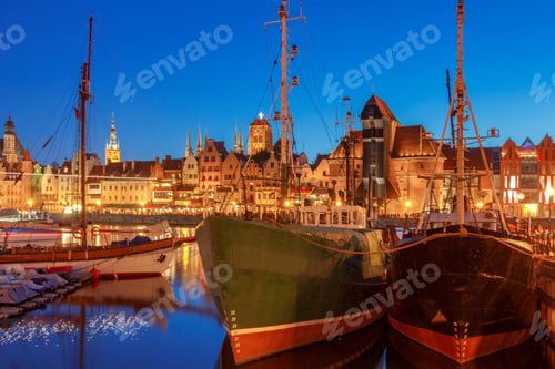 Preview: Gdansk. Central Embankment At Night.