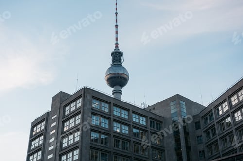 Preview: Tv-Tower At Berlin With Office Building In The Front