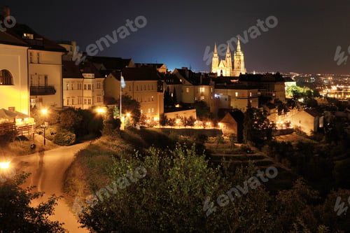Preview: The View On Prague Gothic Castle In The Night, Czech Republic