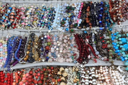 Preview: Beads On The Counter In A Market