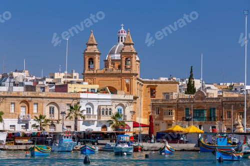 Preview: Malta. Marsaxlokk. Traditional Fishing Boats.