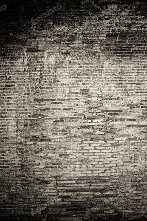 Preview: Dark And Broken In Urban Building Brick, Construction