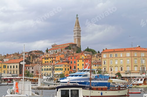 Preview: Rovinj Town With Port And Tower Landmark Croatia