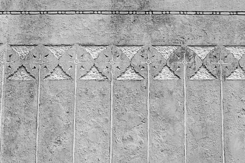 Preview: Yellow Wall With Arabic Forms, Construction And Architecture