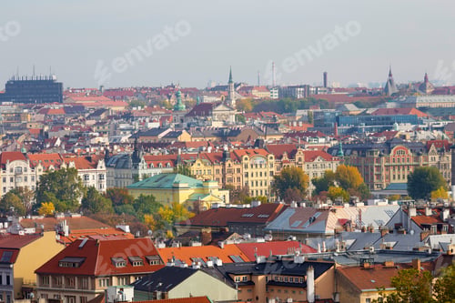 Preview: Autumn Prague City With Colorful Trees From The Hill Petrin, Czech Republic