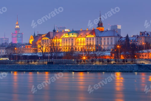 Preview: Warsaw. View Of The Old City At Sunset.