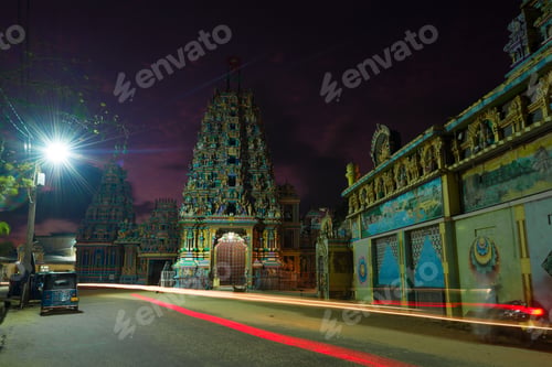 Preview: Night At The Ancient Hindu Temple Of Sri Bhadrakali Amman Kovil (Kali Kovil). Trincomalee, Sri Lanka