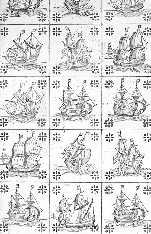 Preview: Boats In Decorative Tile Houses, Building