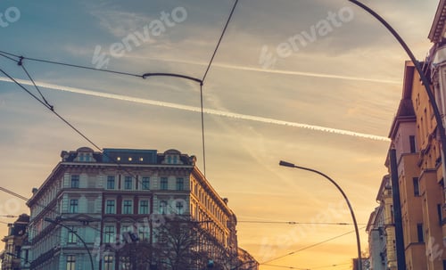 Preview: Beautiful Street Scene With Copy Space In The Middle At Berlin