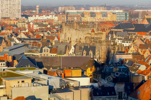Preview: Gent. Aerial View Of The Old City.