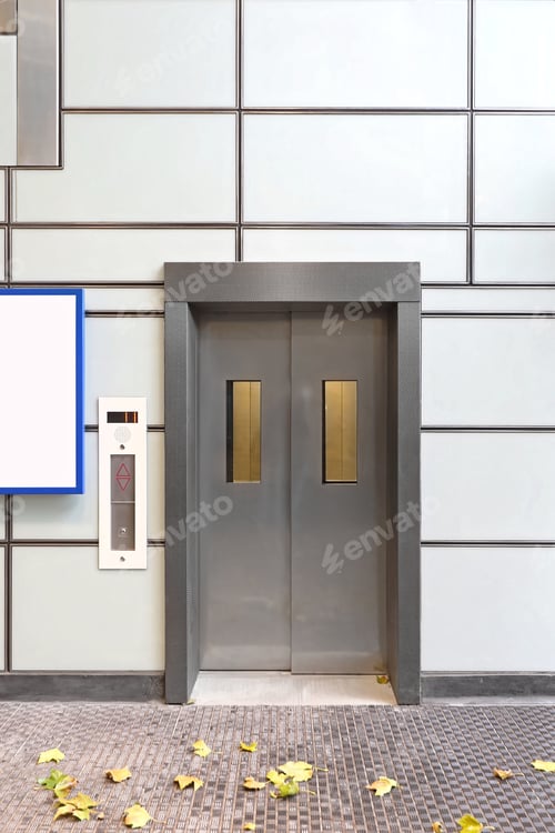 Preview: Elevator Doors At Building Exterior