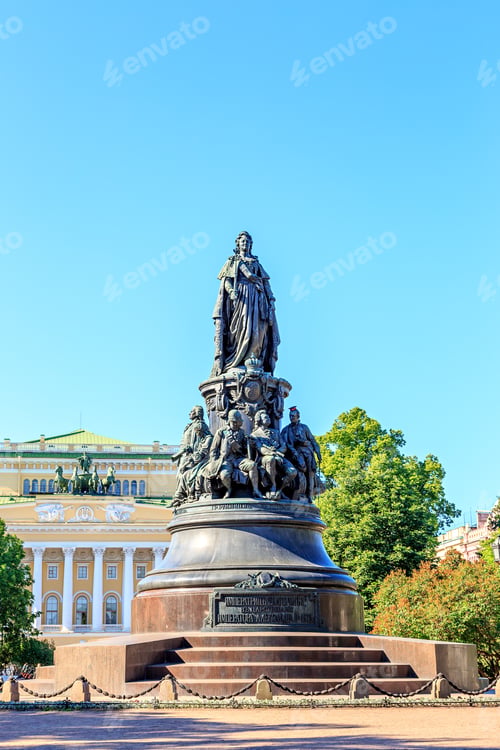 Preview: Saint-Petersburg, Russia. Monument To Catherine The Great. Text Translated Into English - Empress